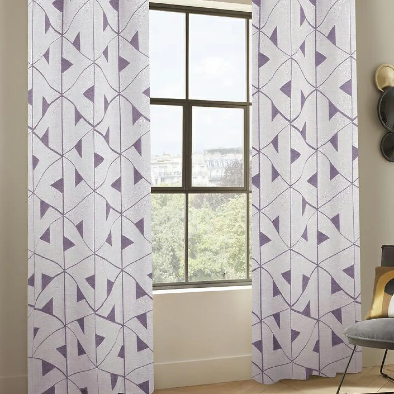 Atmosphera, cru017dateur d'intu017drieur Rideau tissé (140 x 260 cm) Maloé clair Violet Outlet