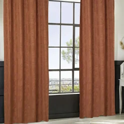 Atmosphera, cru017dateur d'intu017drieur Rideau tissé (135 x 260 cm) Willow Terracotta New