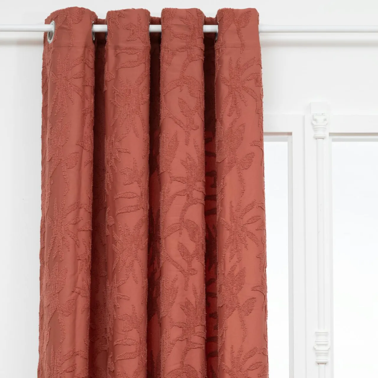 Atmosphera, cru017dateur d'intu017drieur Rideau tissé (135 x 260 cm) Willow Terracotta New