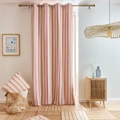 EMINZA Rideau toile de coton (135 x 260 cm) Ocealys Rouge New
