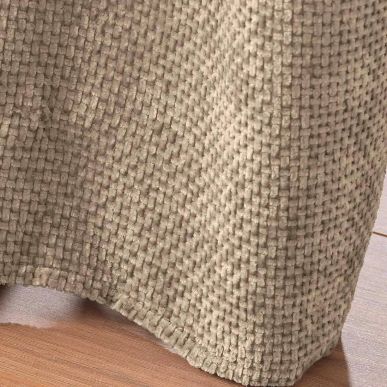 douceur d'intu017drieur Rideau velours chenille (140 x 260 cm) Leo Beige