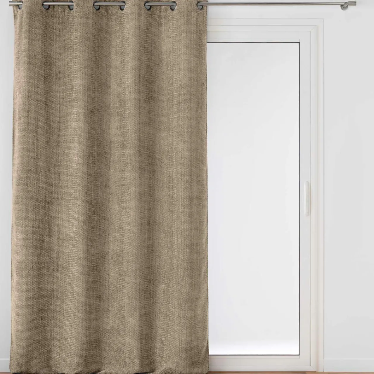 douceur d'intu017drieur Rideau velours chenille (140 x 260 cm) Leo Beige