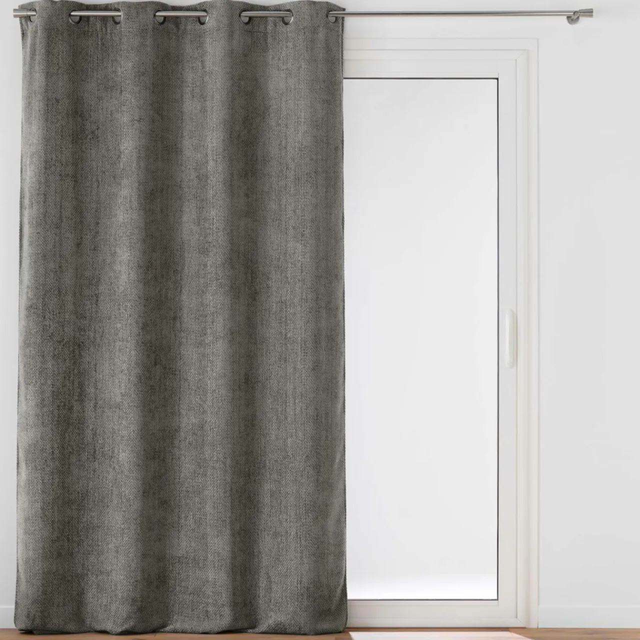 douceur d'intu017drieur Rideau Velours Chenille (140 x 260 cm) Leo Gris Anthracite Outlet