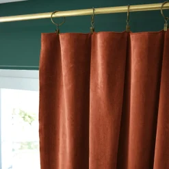 EMINZA Rideau velours de coton ajustable (140 x max 270 cm) Victor Terracotta Online