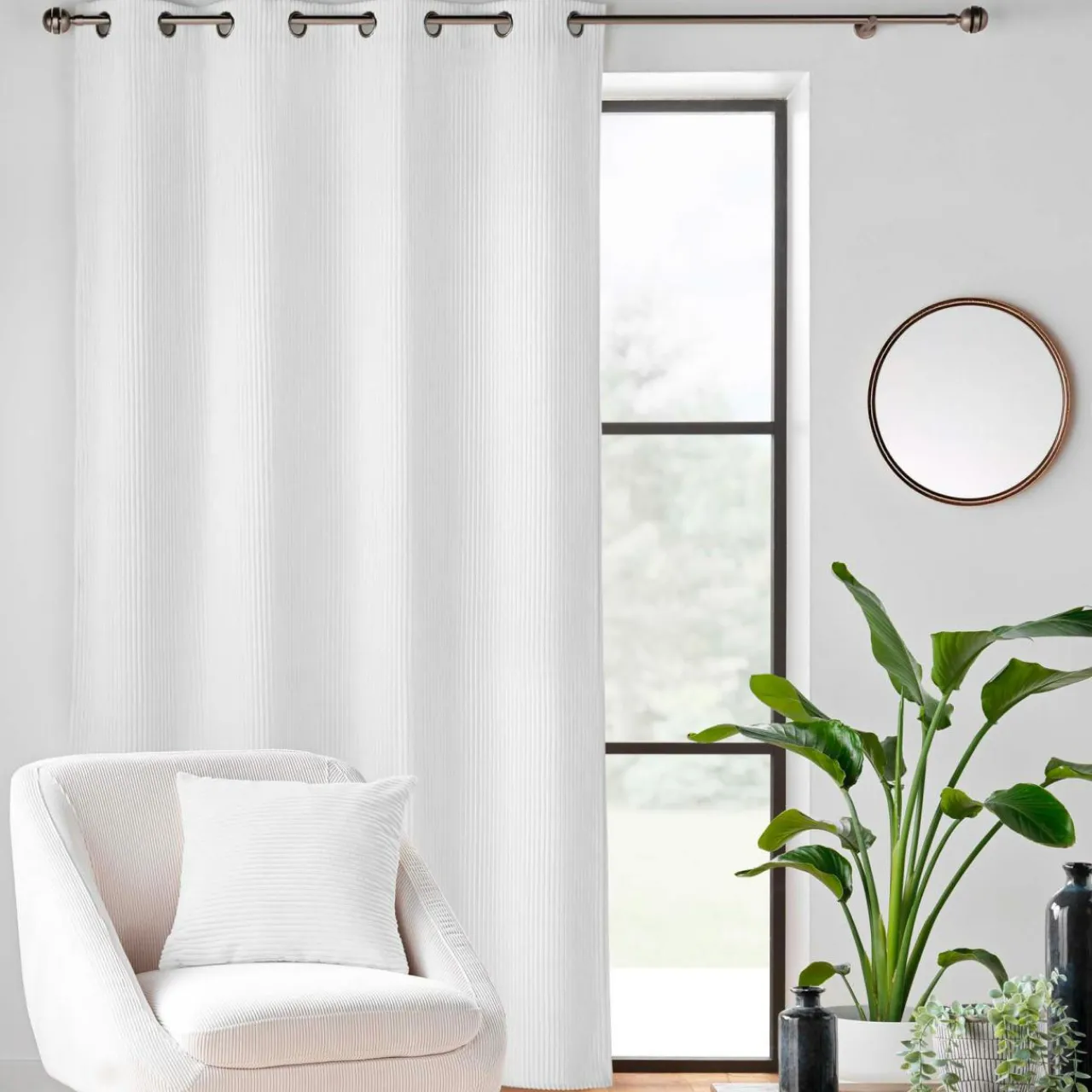 douceur d'intu017drieur Rideau velours relief (140 x 260 cm) Nils Blanc Online