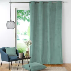 douceur d'intu017drieur Rideau velours (140 x 260 cm) Casual Vert sauge