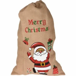 KOOPMAN Sac cadeau en tissu (H90 cm) "Merry christmas" Rouge Sale