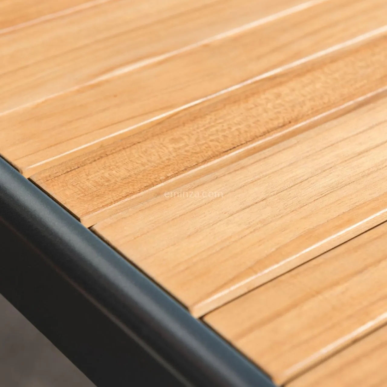 MOBELLIA Salon de jardin aluminium et bois teck 5 places Bali Gris et ardoise Anthracite Online