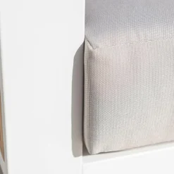 MOBELLIA Salon de jardin aluminium et bois teck 5 places Bali et gris clair Blanc Sale