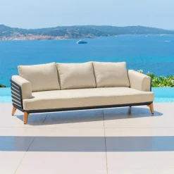 MOBELLIA Salon de jardin aluminium 12 places 8 pcs Monte Carlo Gris anthracite et beige Anthracite - Beige Discount