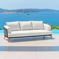 MOBELLIA Salon de jardin aluminium 12 places 8 pcs Monte Carlo Gris anthracite et gris clair Anthracite - Gris Clair