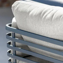 MOBELLIA Salon de jardin aluminium 4 places 5 pcs Monte Carlo Gris anthracite et gris clair Anthracite - Gris Clair Sale