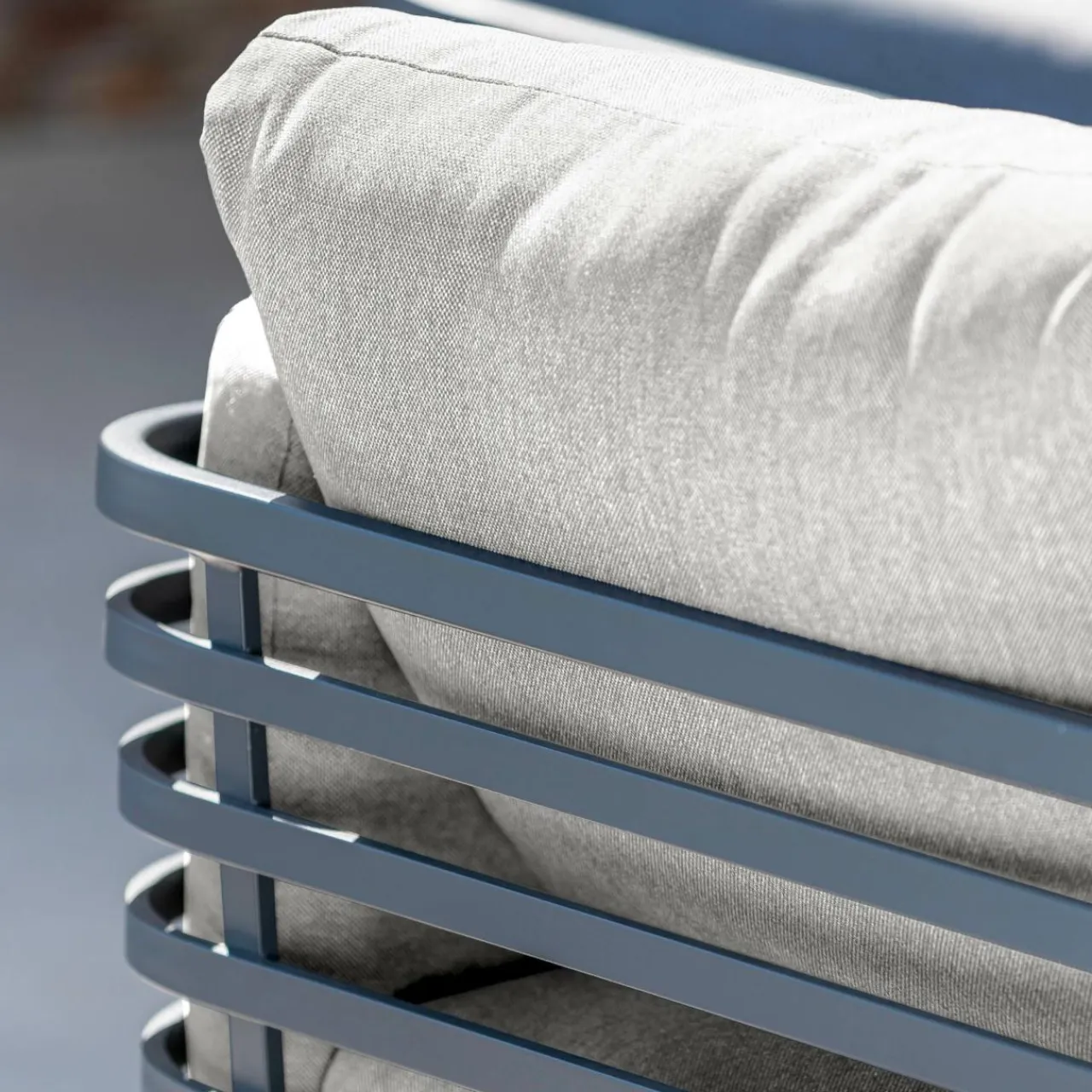MOBELLIA Salon de jardin aluminium 7 places 6 pcs Monte Carlo Gris anthracite et gris clair Anthracite - Gris Clair Sale