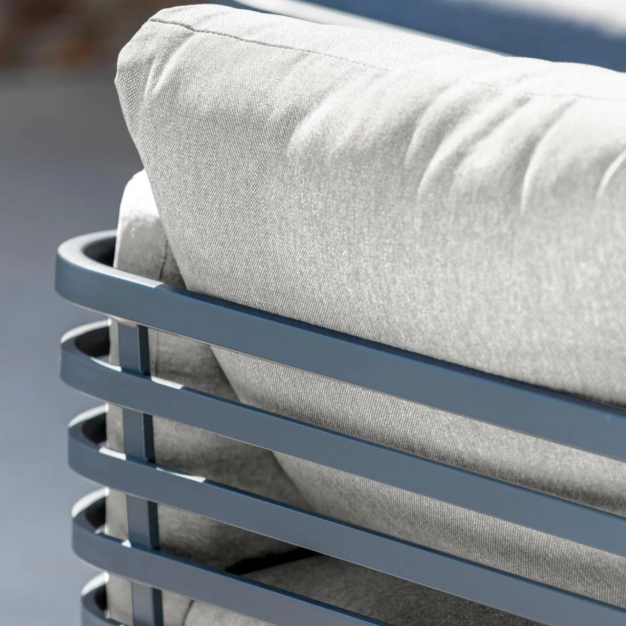 MOBELLIA Salon de jardin aluminium 8 places 6 pcs Monte Carlo Gris anthracite et gris clair Anthracite - Gris Clair