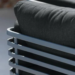 MOBELLIA Salon de jardin aluminium 9 places 12 pcs Monte Carlo Gris Anthracite Outlet