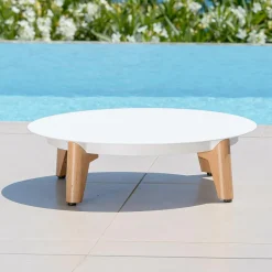 MOBELLIA Salon de jardin aluminium 2 places 3 pcs Monte Carlo Blanc et beige Blanc - Beige