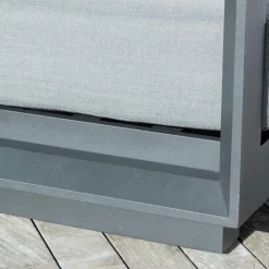 MOBELLIA Salon de jardin d'angle aluminium 5 places Elba Gris Anthracite Online