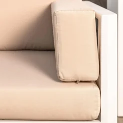 MOBELLIA Salon de jardin d'angle en aluminium 6 places Ostara et taupe Blanc Online
