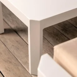 MOBELLIA Salon de jardin d'angle en aluminium 6 places Ostara et taupe Blanc Online