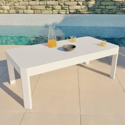 MOBELLIA Salon de jardin d'angle en aluminium 6 places Ostara et taupe Blanc Online