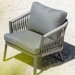 MOBELLIA Salon de jardin en aluminium 5 places 4 pcs Amalfi Gris Anthracite Online