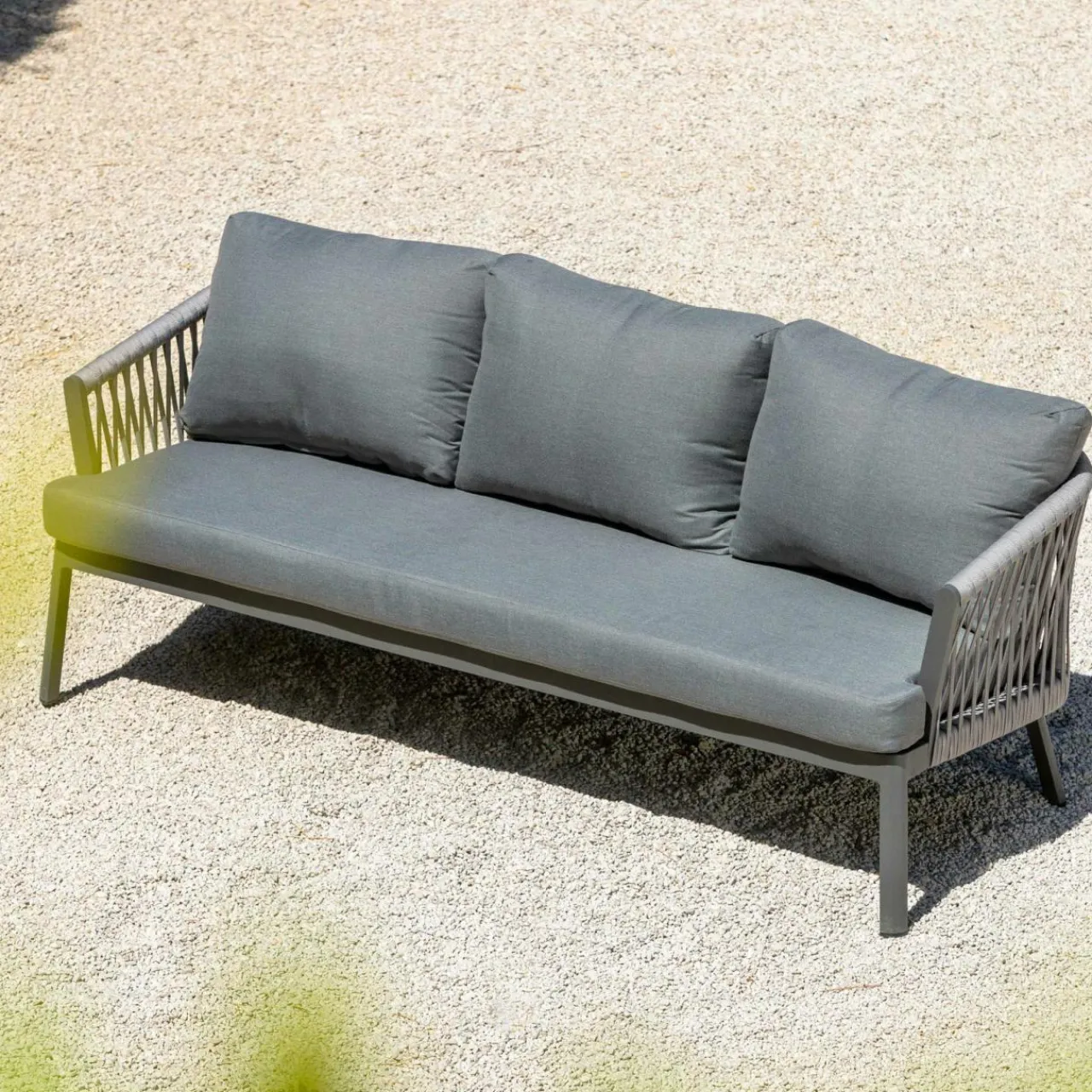 MOBELLIA Salon de jardin en aluminium 5 places 4 pcs Amalfi Gris Anthracite Online