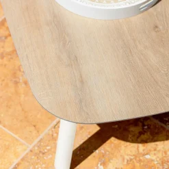 MOBELLIA Salon de jardin en aluminium 4 places 4 pcs Amalfi Blanc et beige Blanc - Beige Outlet