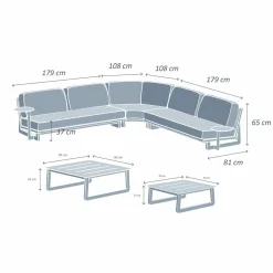 MOBELLIA Salon de jardin en aluminium 7 places Long Beach Blanc Sale