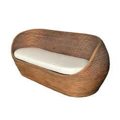 MOBELLIA Salon de jardin en rotin 5 places Trinidad beige Naturel Best