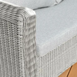 MOBELLIA Salon de jardin en résine tressée 4 places 4 pcs Calvi Gris et gris clair Tressé Gris - Gris clair New