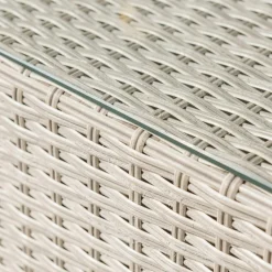 MOBELLIA Salon de jardin en résine tressée 5 places 6 pcs Palma Gris et beige Tresse Gris - Beige Sale
