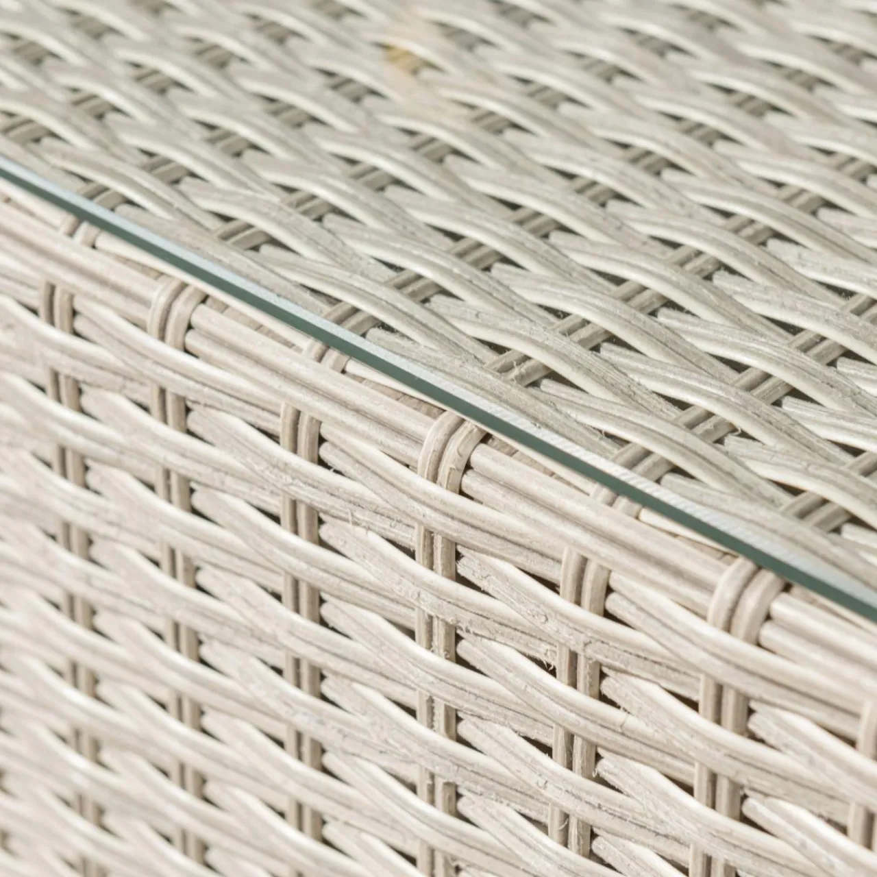 MOBELLIA Salon de jardin en résine tressée 5 places 6 pcs Palma Gris et beige Tresse Gris - Beige Sale