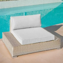 MOBELLIA Salon de jardin en résine tressée 9 places 9 pcs Palma Gris Tresse Gris - Gris Sale