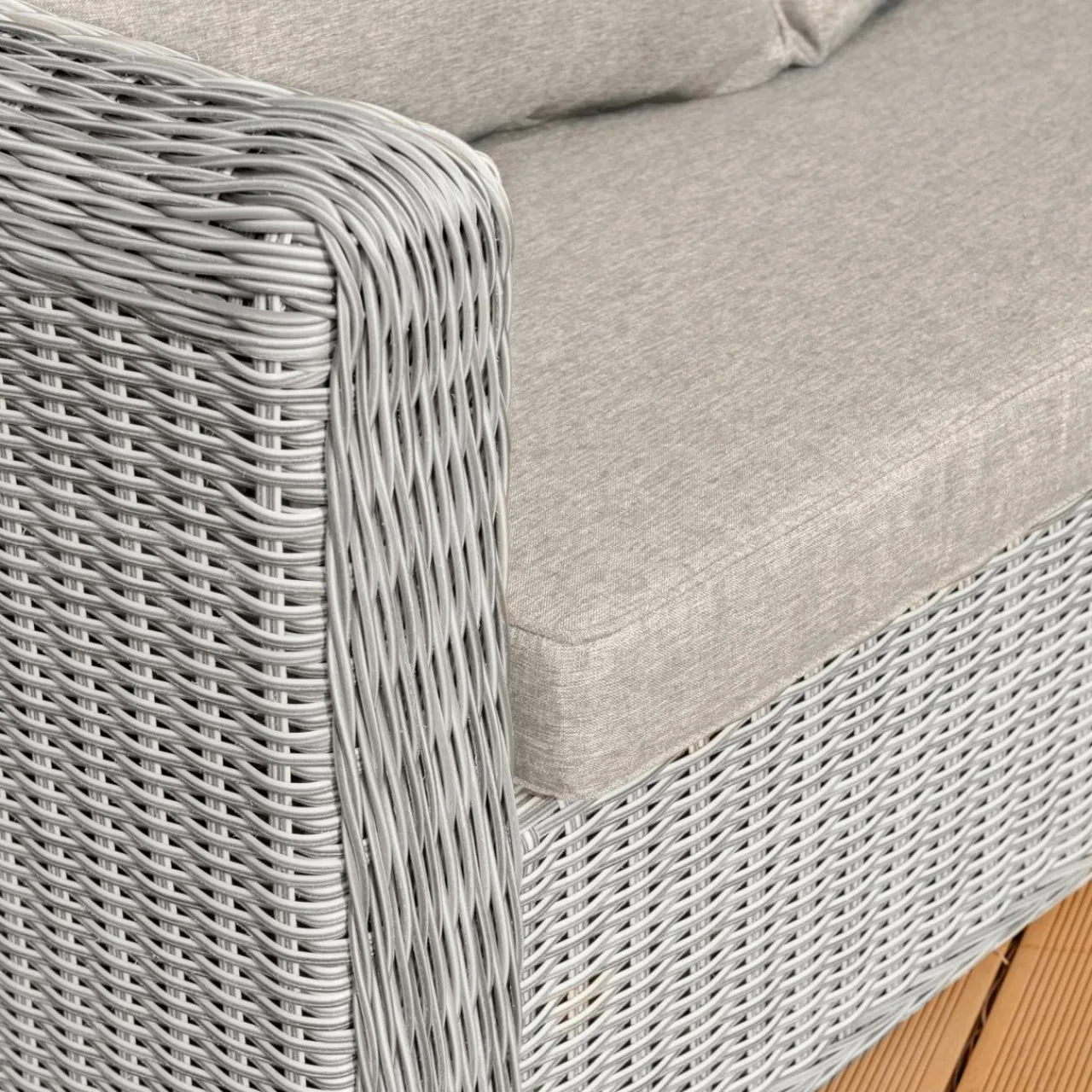 MOBELLIA Salon de jardin en résine tressée 4 places 4 pcs Calvi Gris et taupe Tressé Gris - Taupe Best
