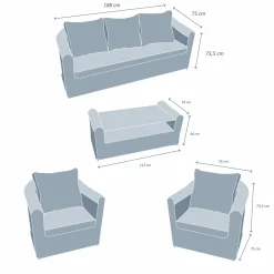 MOBELLIA Salon de jardin en résine tressée 5 places 4 pcs Calvi Gris et taupe Tressé Gris - Taupe
