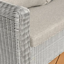MOBELLIA Salon de jardin en résine tressée 5 places 4 pcs Calvi Gris et taupe Tressé Gris - Taupe