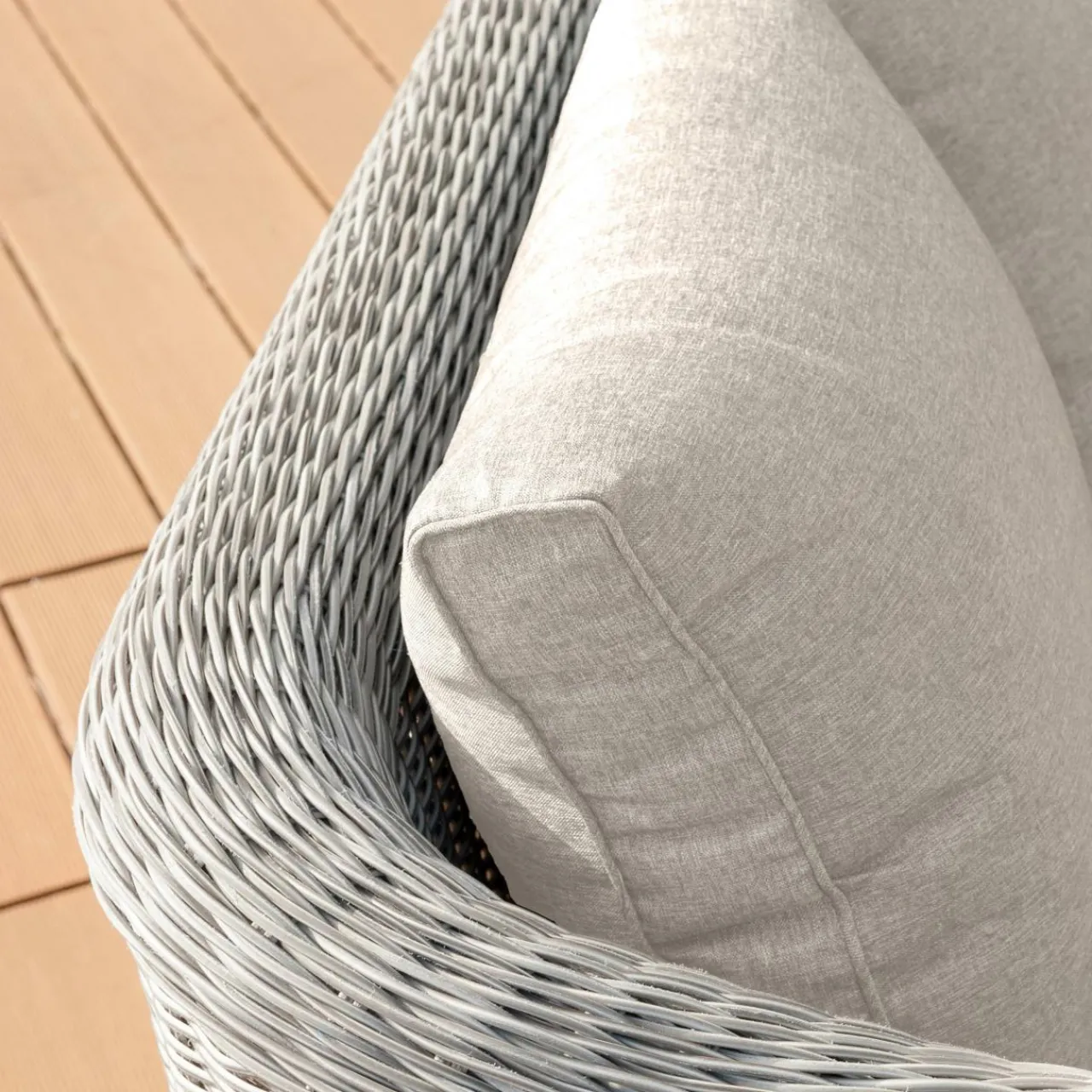 MOBELLIA Salon de jardin en résine tressée 5 places 4 pcs Calvi Gris et taupe Tressé Gris - Taupe