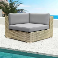 MOBELLIA Salon de jardin en résine tressée 5 places 6 pcs Palma Gris et anthracite Tressé Gris - Anthracite New
