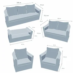 MOBELLIA Salon de jardin en résine tressée 7 places 5 pcs Calvi Sepia et taupe Tressé Sepia - Taupe Online