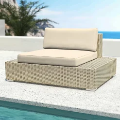 MOBELLIA Salon de jardin en résine tressée 9 places 9 pcs Palma Gris et beige Tresse Gris - Beige Sale