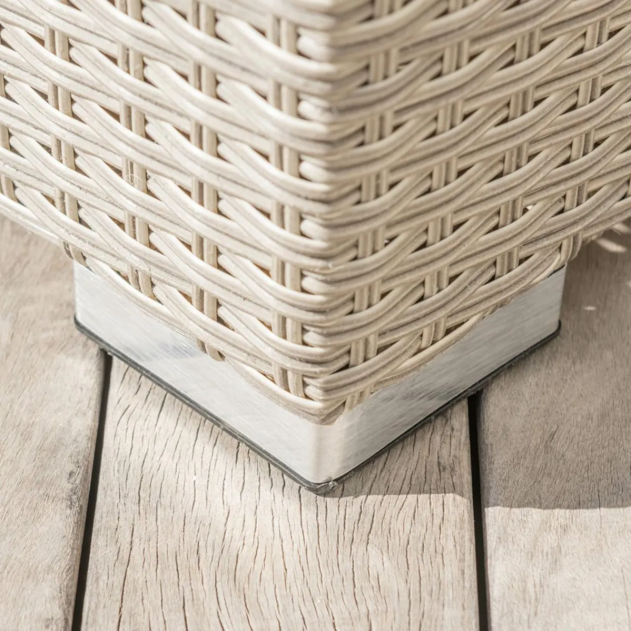 MOBELLIA Salon de jardin en résine tressée 9 places 9 pcs Palma Gris et taupe Tressé Gris - Taupe Clearance