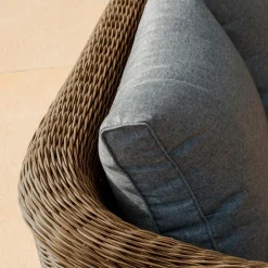 MOBELLIA Salon de jardin en résine tressée 7 places 5 pcs Calvi Sepia et gris foncé Tressé Sepia - Anthracite