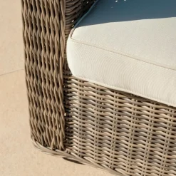 MOBELLIA Salon de jardin en résine tressée 5 places 4 pcs Calvi Sepia et beige Tressé Sepia - Beige Sale
