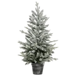 FEERIC LIGHTS Sapin artificiel de Noël en pot (H100 cm) Frosty Vert enneigé Sapin enneigé Discount
