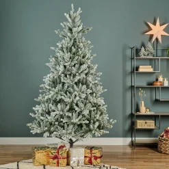 EMINZA Sapin artificiel de Noël (H180 cm) Allix Vert enneigé Sapin enneigé New