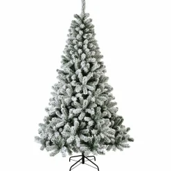 EMINZA Sapin artificiel de Noël (H150 cm) King Vert enneigé Sapin enneigé