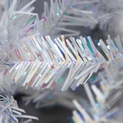 EMINZA Sapin artificiel de Noël (H210 cm) Odense Blanc irisé et pailleté Sapin blanc New