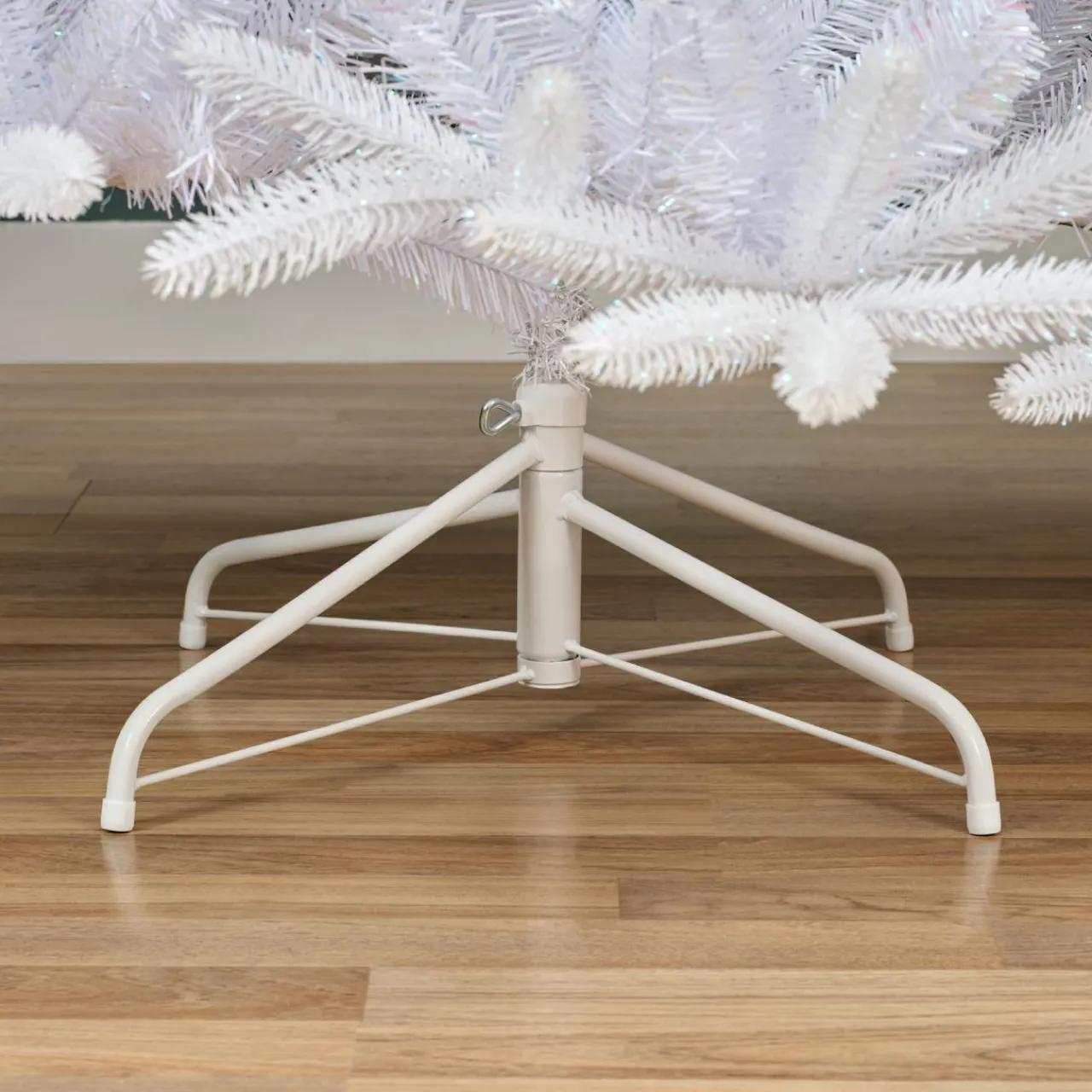 EMINZA Sapin artificiel de Noël (H210 cm) Odense Blanc irisé et pailleté Sapin blanc New