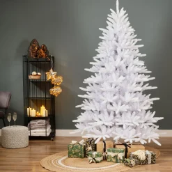 EMINZA Sapin artificiel de Noël (H180 cm) Odense Blanc irisé et pailleté Sapin blanc Hot