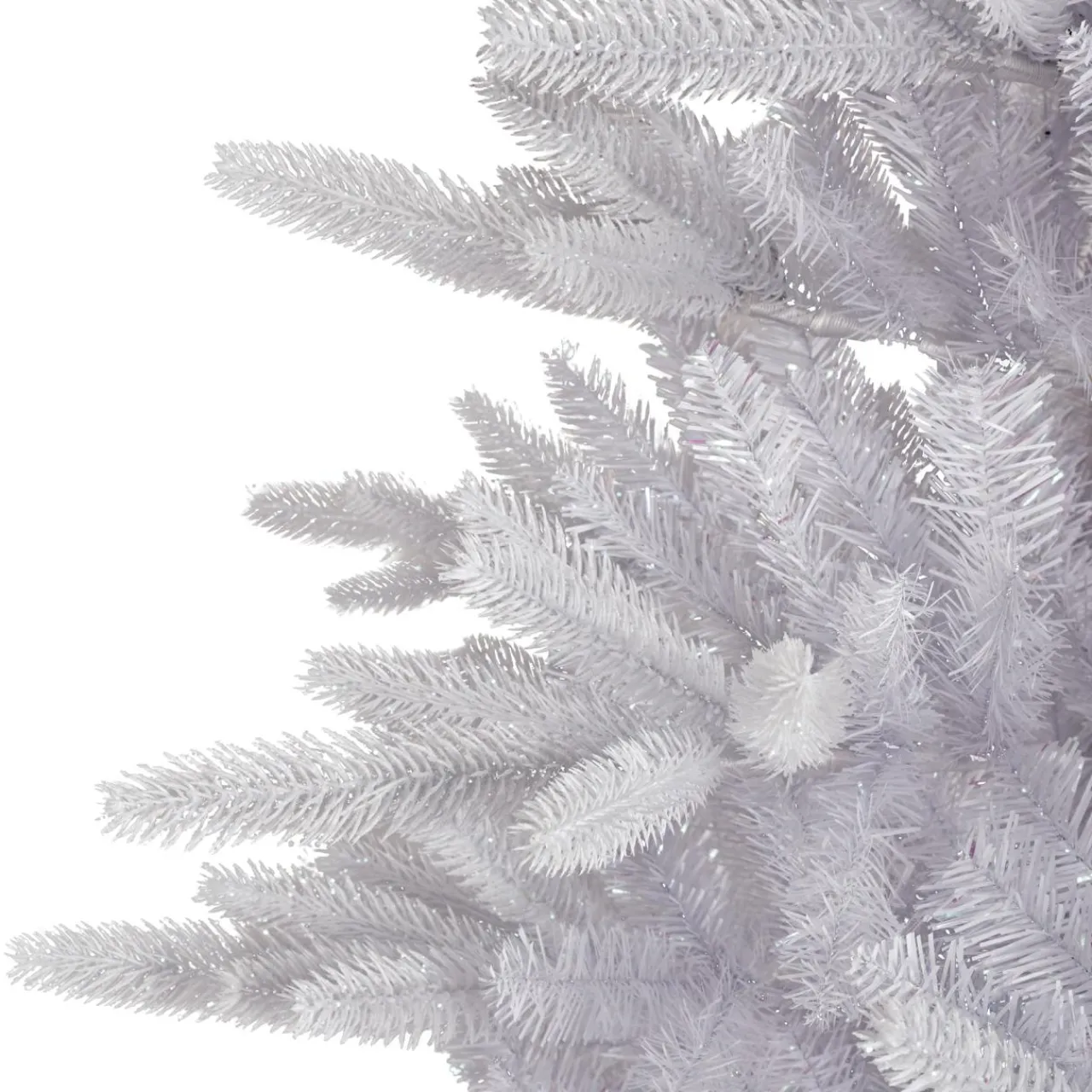 EMINZA Sapin artificiel de Noël (H180 cm) Odense Blanc irisé et pailleté Sapin blanc Hot